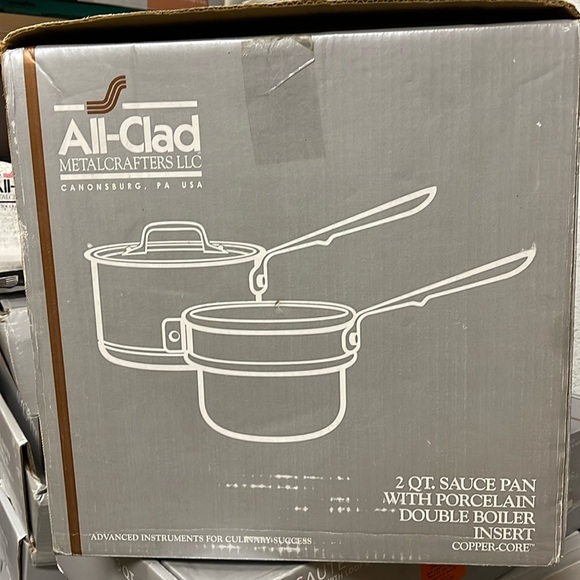 All-Clad | Kitchen | New Allclad 2 Qt Sauce Pan With Porcelain Double ...